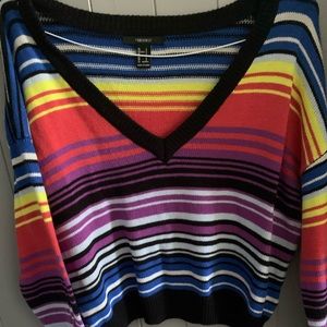 Forever21 Striped V-Neck Sweater